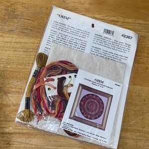 Vtg Design Works OHM Mandala‎ Counted Cross Stitch Kit 2367 Red Gold 11x11 DIY